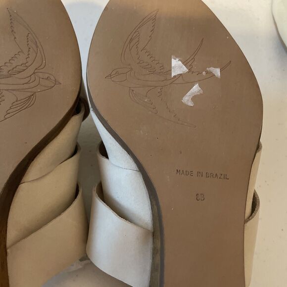 NEW Bird of Flight Slip Ons Shoes Womens Size 8B Tan Suede Feel Wood Heel - Picture 7 of 9